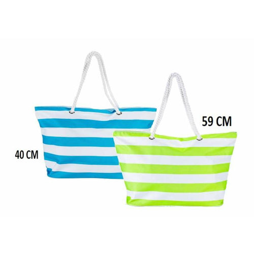 Bismark Strandtasche Blau Weiß Oxford