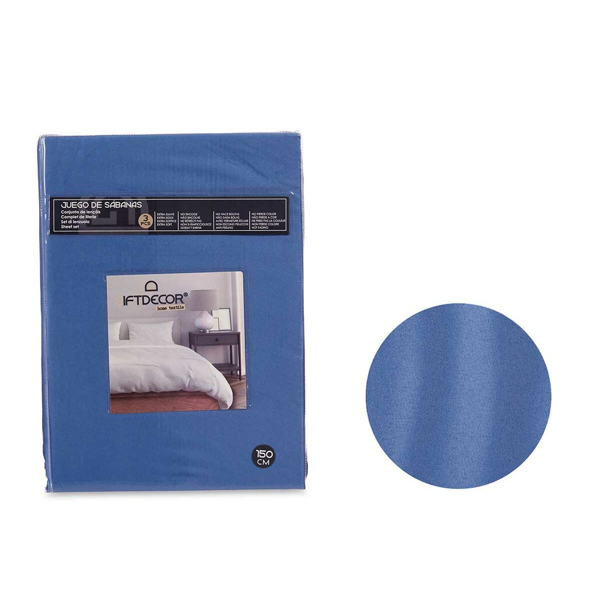 Gift Decor Bettwäsche-Set Blau King Größe – Ansicht 1