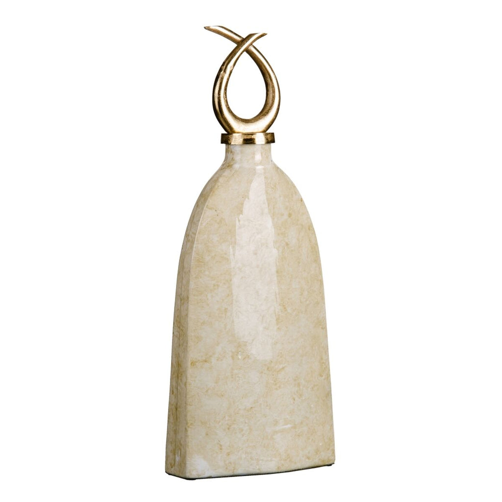 Vase Crystal Gold Metall Weiß – Produktansicht 1