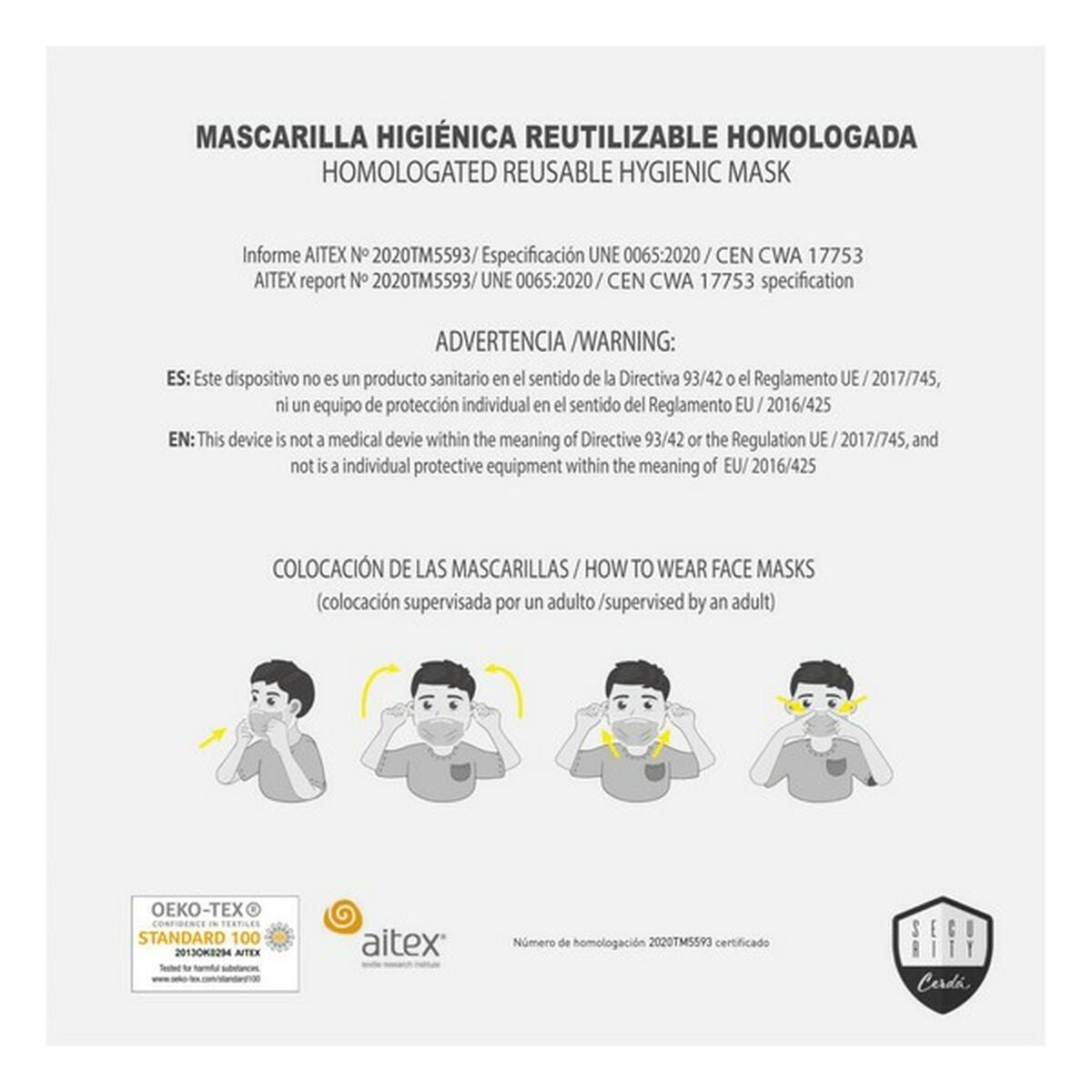 Marvel Hygienische Gesichtsmaske Kinder-Rot – Ansicht 3