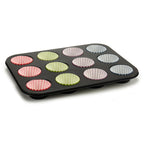 Kinvara Muffin Tablett Blau Schwarz Rot Grün Lila Mehrfarbig Baking Tablett – Produktansicht 2