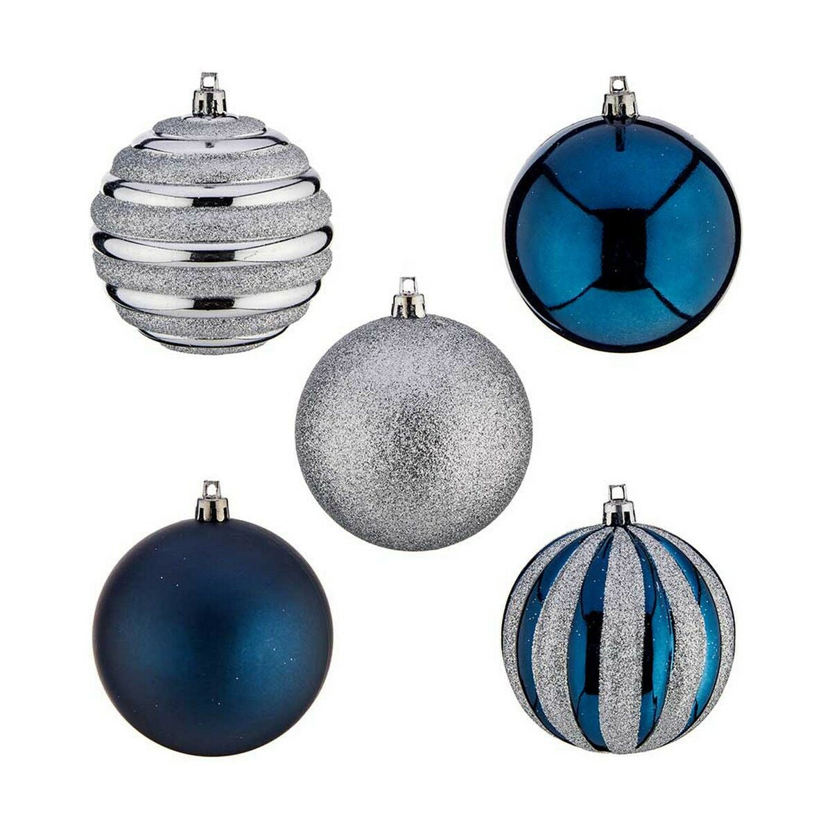 Krist+ Weihnachtskugel-Set HM20087-061/003 Blau Silber Kunststoff Ø 6 cm – Produktansicht 3