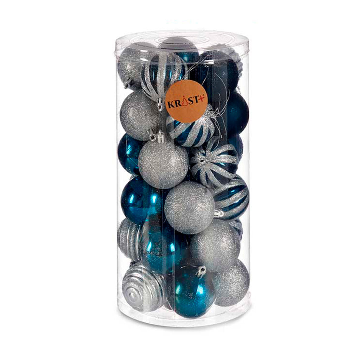 Krist+ Weihnachtskugel-Set HM20087-061/003 Blau Silber Kunststoff Ø 6 cm – Produktansicht 2