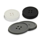 Kinvara Coasters Weiß Schwarz Grau Silicone Kunststoff Button Set (2 – Produktansicht 2