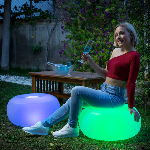 Aufblasbar Seat mit Mehrfarbig LED & Fern Steuerung Pulight InnovaGoods