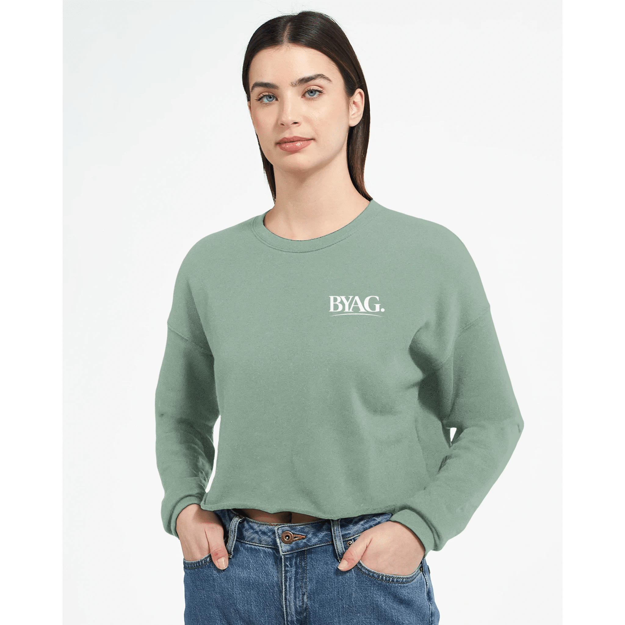 BYAG. Everyday Cropped Sweatshirt – Sage Green von BYAG. | BYAG.