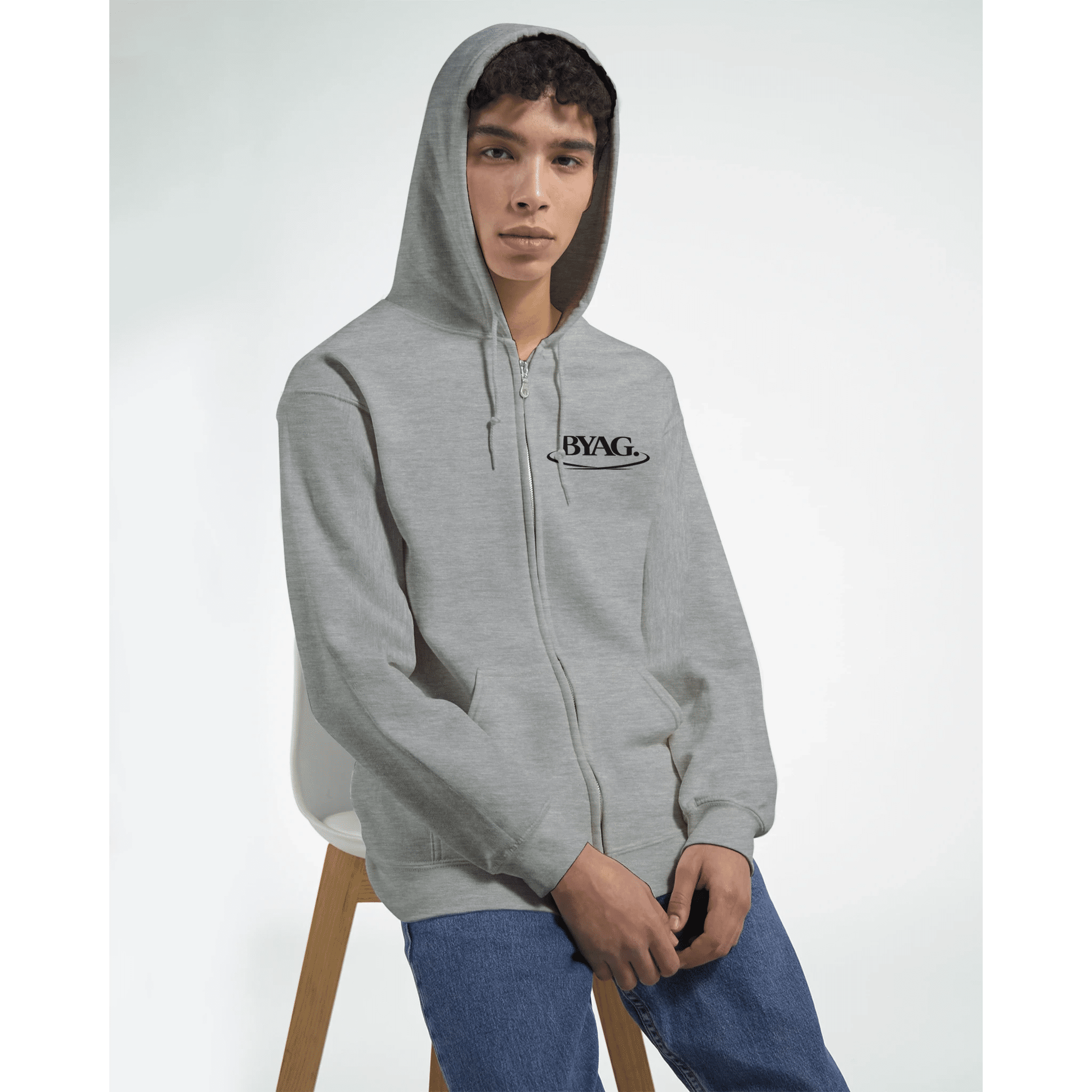 BYAG. Organic Zip Hoodie – Grey von BYAG. | BYAG.