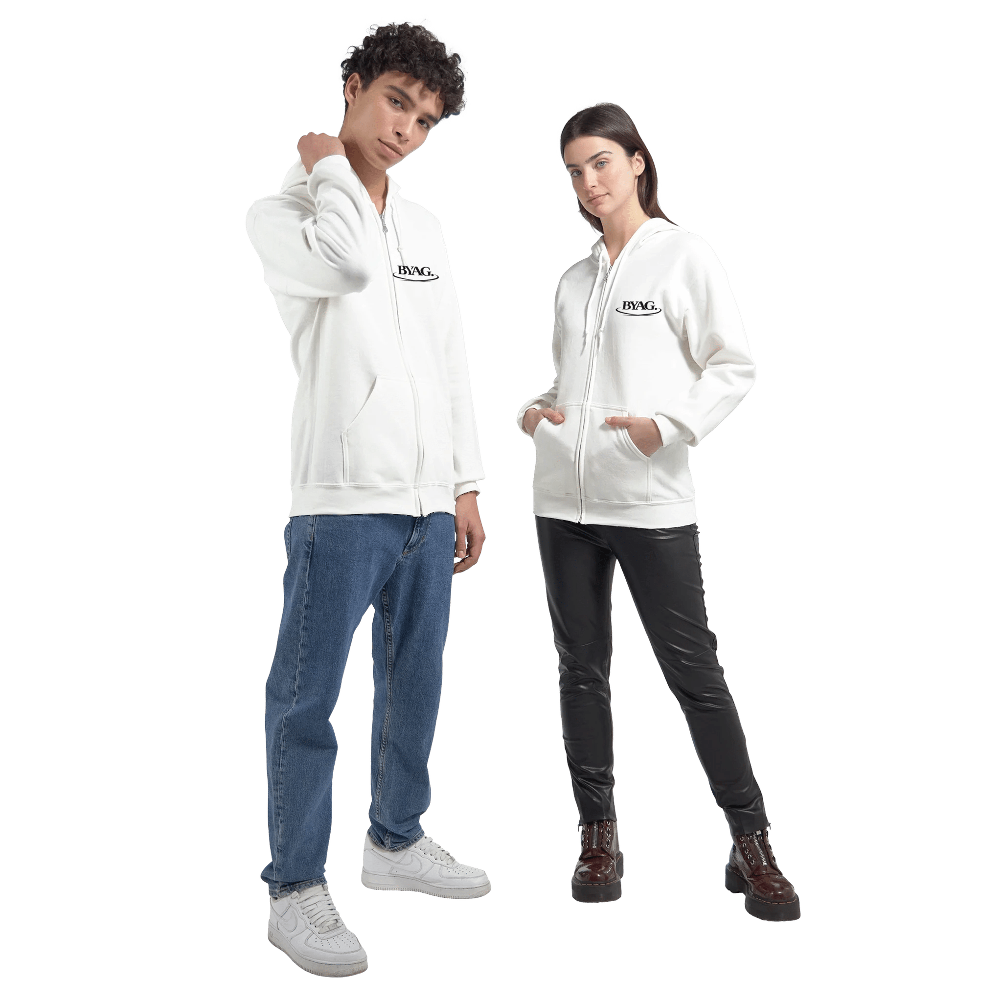 BYAG. Organic Zip Hoodie – White von BYAG. | BYAG.