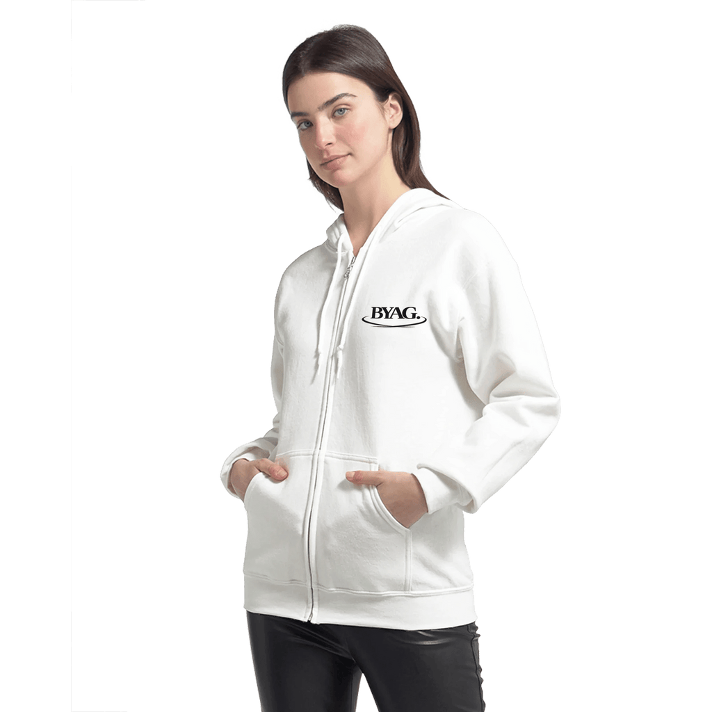BYAG. Organic Zip Hoodie – White von BYAG. | BYAG.