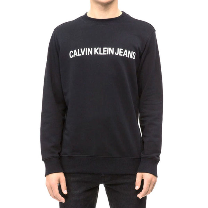 Calvin Klein Herren SweatShirt ohne Kapuze CORE LOGO INTITUTIONAL