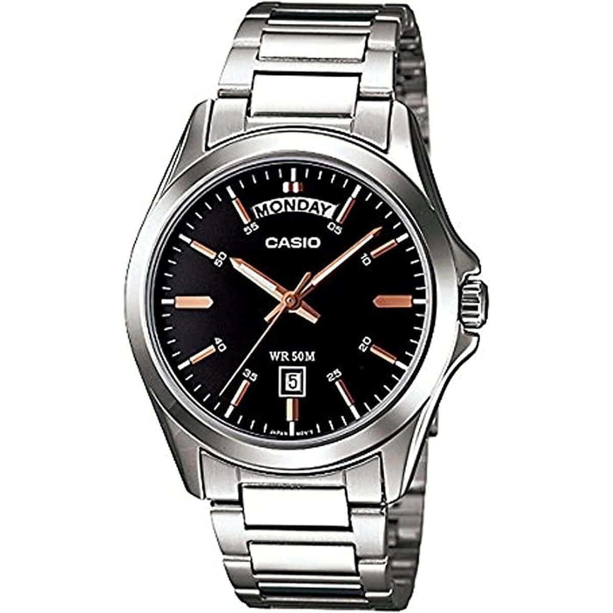 Casio Herrenuhr DAY DATE Schwarz Silber (Ø 35 mm) - BYAG.ArmbanduhrCasioBYAG.S7232447Casio Herrenuhr DAY DATE Schwarz Silber (Ø 35 mm)