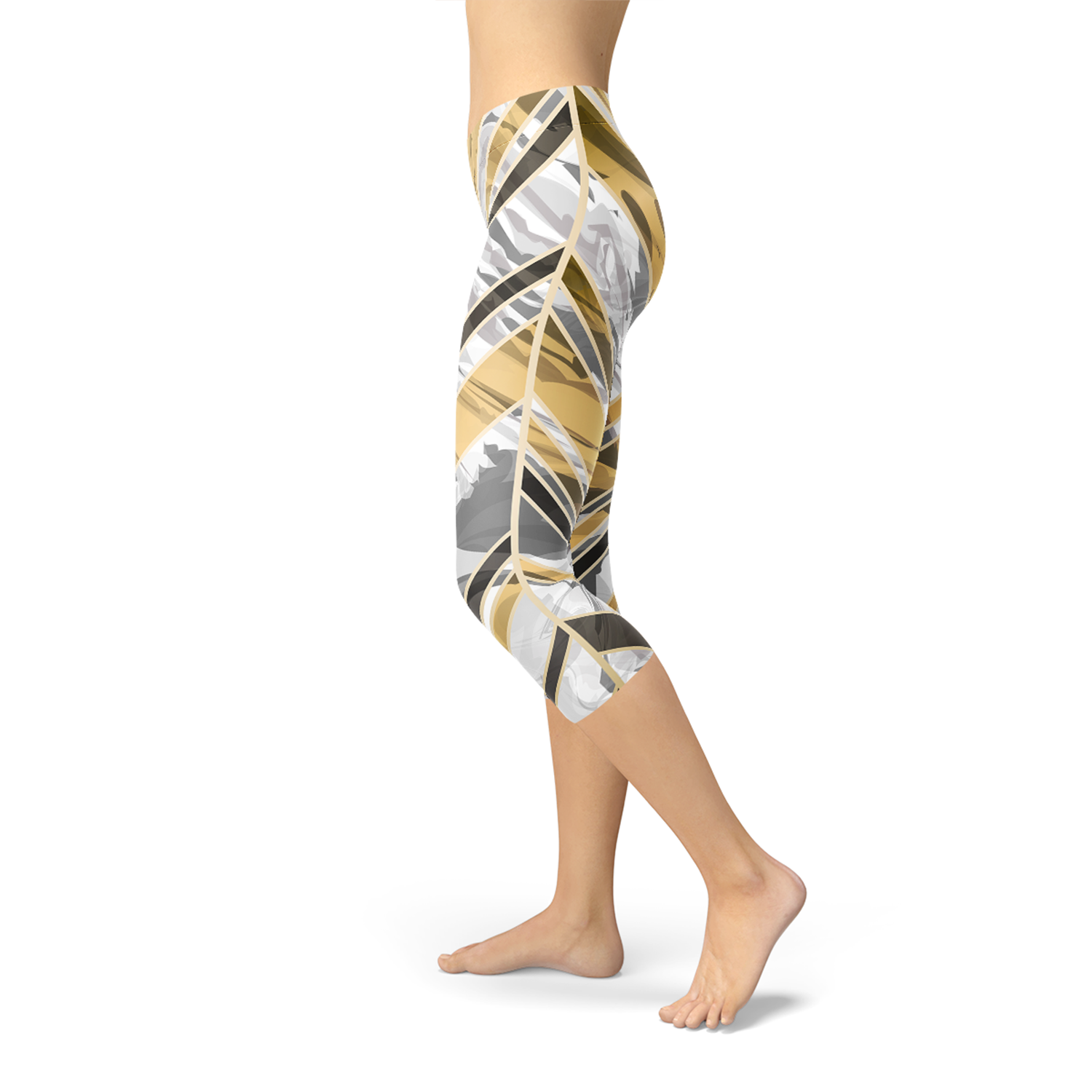 Marble W Lines Women's Capri Leggings - Black von BYAG. | BYAG.
