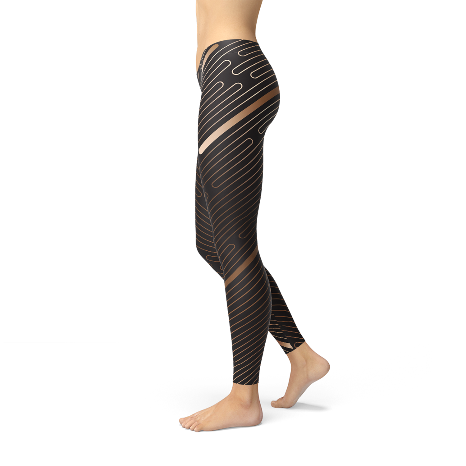 Striped Lines Women's Leggings - Brown von BYAG. | BYAG.