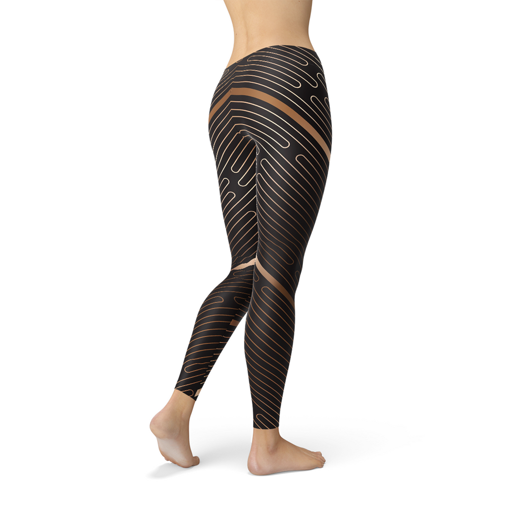 Striped Lines Women's Leggings - Brown von BYAG. | BYAG.