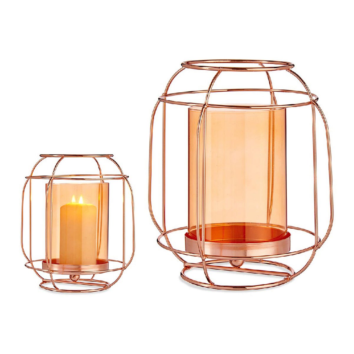 Gift Decor Kerzenhalter Kupfer Bernstein Metall Glas Lantern - BYAG.Wohnen & Küche > WohnaccessoiresGift DecorBYAG.S36096148430852678027Gift Decor Kerzenhalter Kupfer Bernstein Metall Glas Lantern