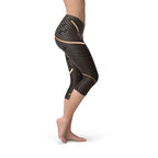 Striped Lines Women's Capri Leggings - Brown von BYAG. | BYAG.