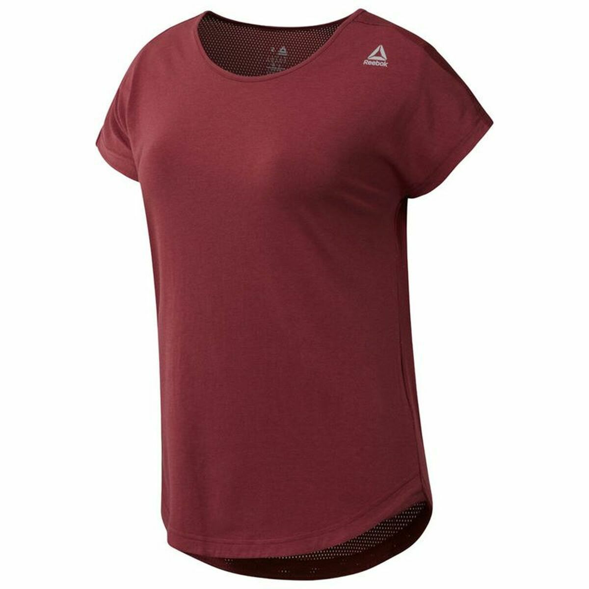 Reebok Damen Kurzarm T-Shirt Work Mesh Dark Rot - BYAG.T-ShirtReebokBYAG.S6454048Reebok Damen Kurzarm T-Shirt Work Mesh Dark Rot – SS