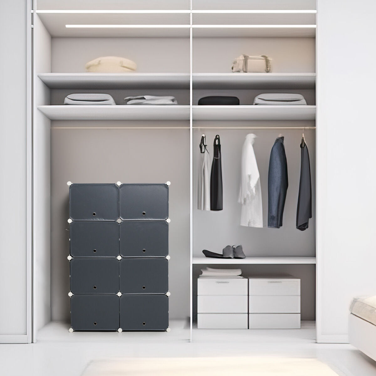 InnovaGoods Mobiler modularer Schuhschrank Grau – Produktansicht 7